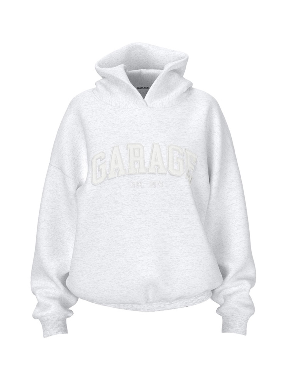 NWOT Garage Ultra Fleece oversized hoodie with pockets size s/m gray/snow white - Picture 2 of 12